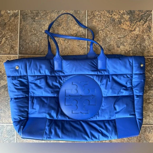 Tory Burch Ella Puffer Nylon Tote in Blue